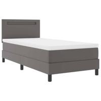 Boxspring bed met LED -striplichten Grijs en Wit 90 x 190 cm - thumbnail