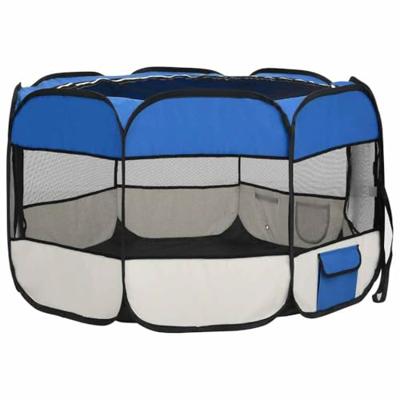 VidaXL Hondenren inklapbaar met draagtas 110x110x58 cm blauw VidaXL Hondenren inklapbaar met draagtas 110x110x58 cm blauw