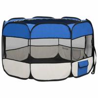 VidaXL Hondenren inklapbaar met draagtas 110x110x58 cm blauw - thumbnail
