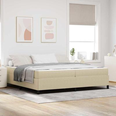 Bedframe Lichtgroen Grijs 200 x 200 cm Katoenen stof