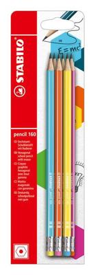 Potlood stabilo 160 hb met gumtop 6st assorti