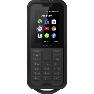 Nokia 800 robuuste 2,4-inch 4G-simvrije, waterdichte, stofdichte en valbestendige telefoon, een camera, een zaklamp, een Google Assistent-knop en app-ondersteuning - Zwart