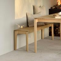 Ethnicraft Eetkamerbank 'Bok' Geolied Eikenhout, 166cm, kleur Naturel - thumbnail