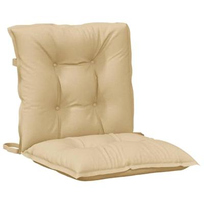 VidaXL Stoelkussens 2 st lage rug 100x50x7 cm stof gemêleerd beige