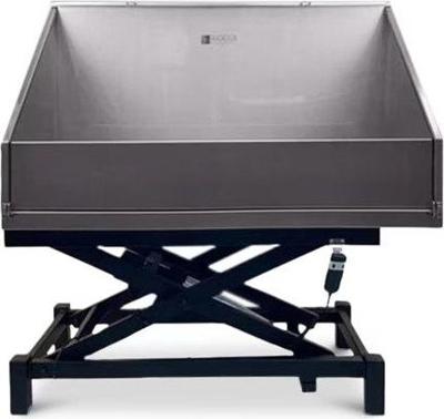 Elektrisch RVS bad 140x60 met hoge spatwand