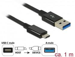 Delock 83983 USB-kabel USB-A stekker, USB-C stekker 1.00 m Zwart