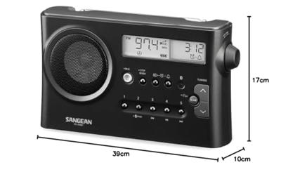 Sangean PR-D4 BT Radio VHF (FM), Middengolf, AM, FM Bluetooth Metallic-grijs (mat)