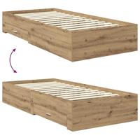 Bedframe met hoofdeinde Artisan Eiken 90 x 190 cm Bewerkt hout - thumbnail