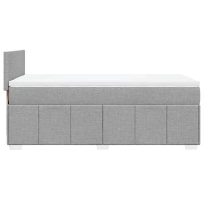Boxspring met matras stof lichtgrijs 90x200 cm