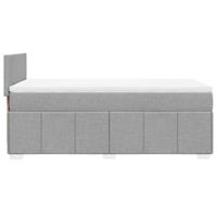 Boxspring met matras stof lichtgrijs 90x200 cm - thumbnail
