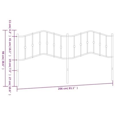 Hoofdbord 200 cm metaal wit Hoofdbord 200 cm metaal wit
