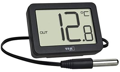 TFA Dostmann Digitales Innen-Außen-Thermometer Thermometer Zwart