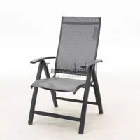 Tuinstoel Vito verstelbaar alu grijs - thumbnail