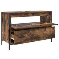 Badkamerkast met lades 90x34,5x60 cm gerookt eikenkleurig - thumbnail