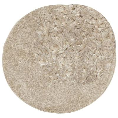 VidaXL Vloerkleed istan hoogpolig glanzend ø 120 cm beige