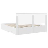 Bedframe met hoofdeinde met lade Wit 200 x 200 cm Bewerkt hout - thumbnail