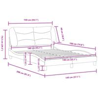Bedframe zonder matras "Hvar" kunstleer grijs 140x190 cm - thumbnail
