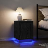 Nachtkastjes met LED-verlichting 2 st 38x34x50 cm zwart - thumbnail