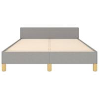 Bedframe met hoofdeinde stof lichtgrijs 120x200 cm - thumbnail