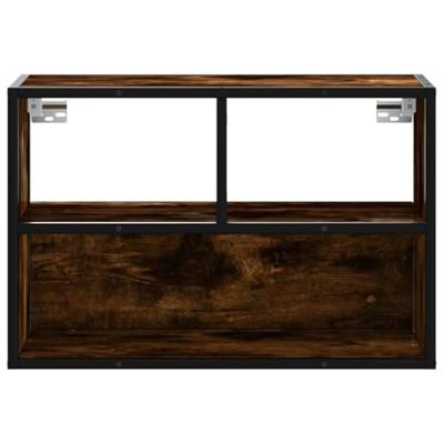 Tv-meubel 60x31x39,5cm bewerkt hout metaal gerookt eikenkleurig