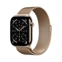 Apple Watch Series 11 GPS + Cellular - 46 mm - Gouden titanium kast - Gouden Milanese Loop-band - M/L - thumbnail