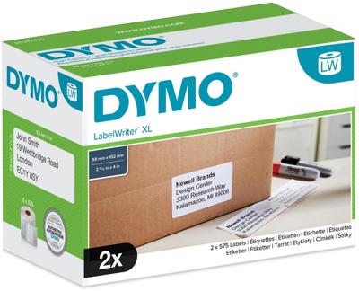 DYMO 102 x 59 mm Wit 1150 stuk(s) S0947420 Verzendetiketten, Etiketten voor naambordjes DYMO 102 x 59 mm Wit 1150 stuk(s) S0947420 Verzendetiketten, Etiketten voor naambordjes
