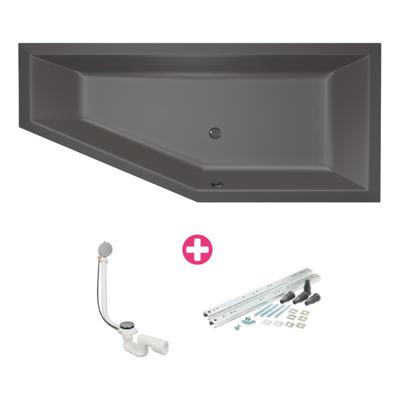 Ligbad Beterbad Xenz Society Compact Rechts 170x75x44 cm Antraciet