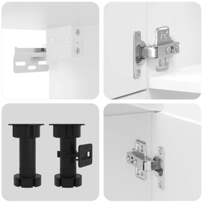 7-delige Keukenkastenset Porto bewerkt hout glanzend wit