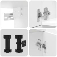 7-delige Keukenkastenset Porto bewerkt hout glanzend wit - thumbnail