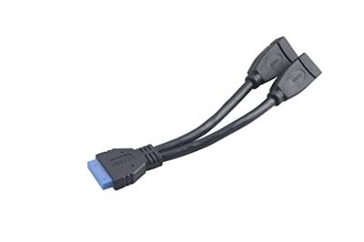 Akasa USB-kabel USB 3.2 Gen1 (USB 3.0 / USB 3.1 Gen1) Shrouded header 19-polig, USB-A bus 0.15 m Zwart Vergulde steekcontacten, UL gecertificeerd AK-CBUB09-15BK
