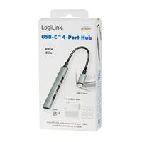 LogiLink UA0392 USB-C (USB 3.2 Gen 2) multiport hub Met USB-C stekker Aluminium-grijs - thumbnail
