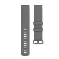 Fitbit Charge 3 & 4 siliconen diamant pattern bandje - Maat: Large - Grijs - thumbnail