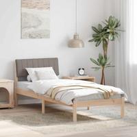 Bedframe Bruin en taupe 75 x 190 cm Massief grenenhout - thumbnail