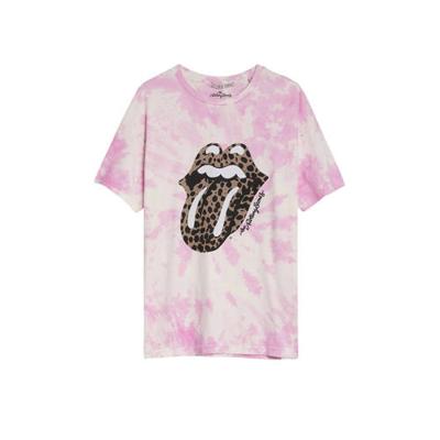 Catwalk Junkie tie-dye T-shirt Rolling Stones Harper van biologisch katoen roze Catwalk Junkie tie-dye T-shirt Rolling Stones Harper van biologisch katoen roze