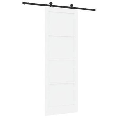 Schuifdeur Wit en zwart 83 x 232 cm Massief grenenhout