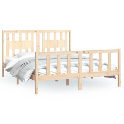 Bedframe met hoofdbord massief grenenhout 160x200 cm