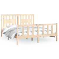 Bedframe met hoofdbord massief grenenhout 160x200 cm - thumbnail