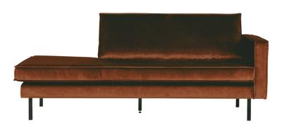 WOOOD Daybed 'Rodeo' Rechts, Velvet, kleur Roest