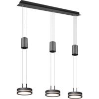 LED Hanglamp - Hangverlichting - Trion Franco - 21.6W - 3-lichts - Warm Wit 3000K - Dimbaar - Rond - Mat Antraciet - Aluminium - thumbnail