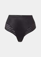 Magic corrigerende string hoog - Hi Waist Thong - Hoge correctie shapewear string - Huidskleur - zwart - thumbnail