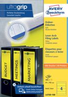 Rugetiket Avery breed 61x192mm zelfklevend geel 100 vel - thumbnail