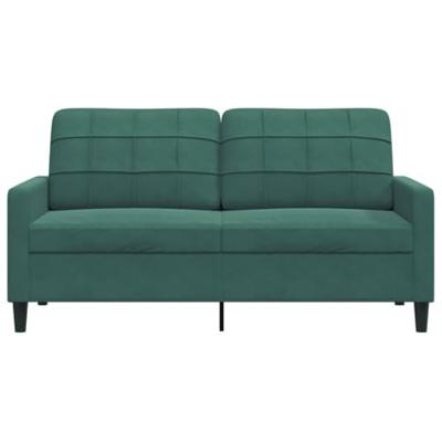 Tweezitsbank 140 cm fluweel donkergroen - thumbnail