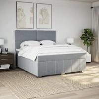 Boxspring met matras stof lichtgrijs 180x200 cm - thumbnail