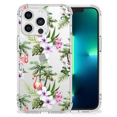 Apple iPhone 13 Pro Case Anti-shock Flamingo Palms Apple iPhone 13 Pro Case Anti-shock Flamingo Palms