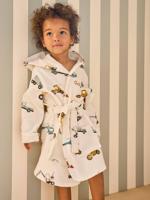 Badjas voor kinderen CHANTIER personaliseerbaar, met gerecycled katoen wit, bedrukt - thumbnail