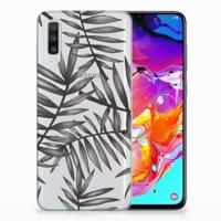 Samsung Galaxy A70 | TPU Case | Leaves Grey - thumbnail