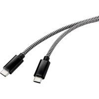 Renkforce RF-4598412 USB-kabel USB 2.0 USB-C stekker, USB-C stekker 3.00 m Zwart/wit - thumbnail