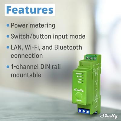 Shelly Shelly Pro Dimmer 1PM DIN-railrelais Bluetooth, WiFi