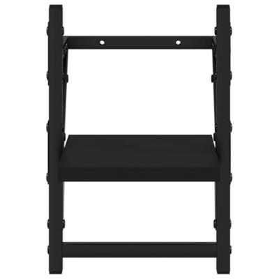 Wandschappen met stangen 2 st 20x25x30 cm zwart - thumbnail