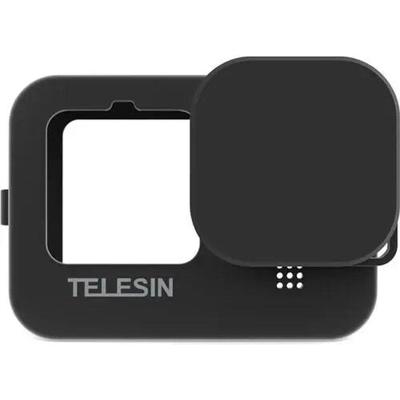 Telesin beschermhoes siliconen met lensdop voor GoPro 13 zwart inclusief draagriem
